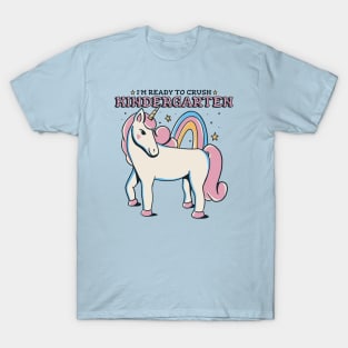 Ready to Crush Kindergarten Cute Unicorn Back to School T-Shirt